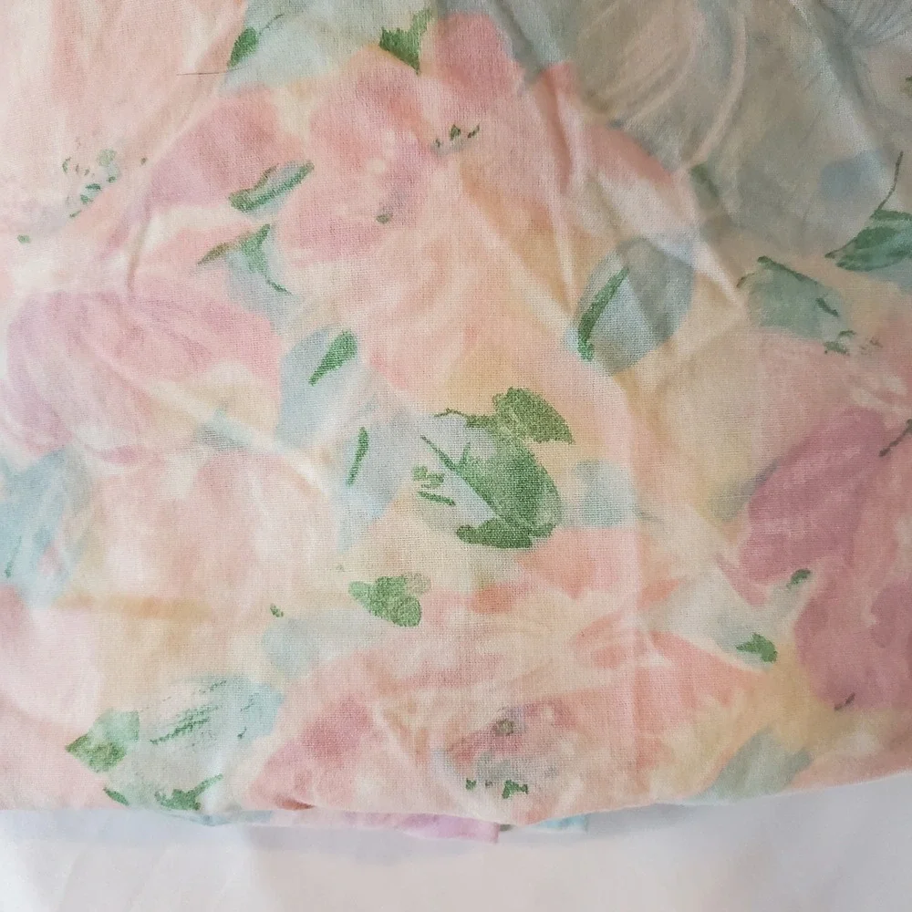 Vintage Floral Fitted Sheet Pink Blue Green baby girl‎ crib toddler sheet